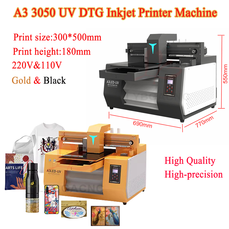 Photo Printer - Drukarka atramentowa UV DTG LYBGA, złoto-czarna,